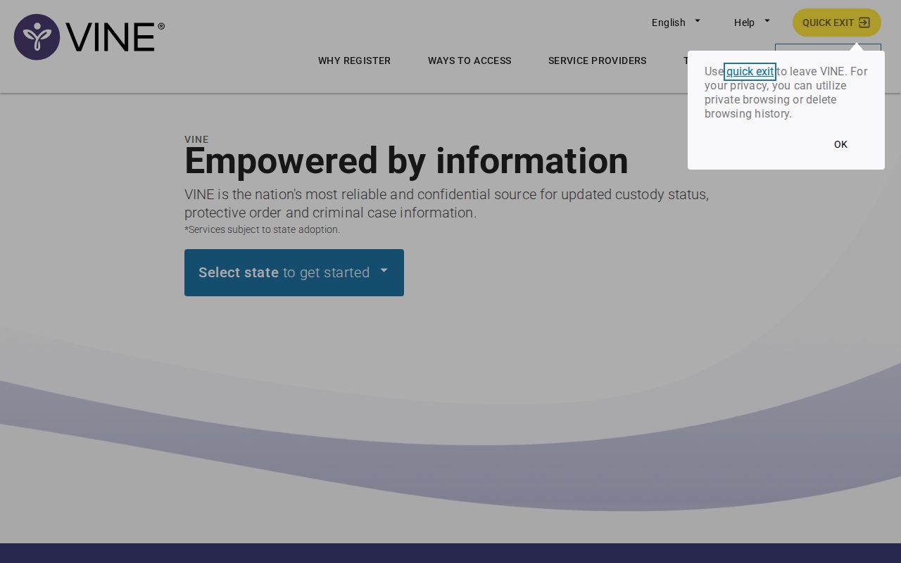 VINELink inmate check interface for Oakland County custody status